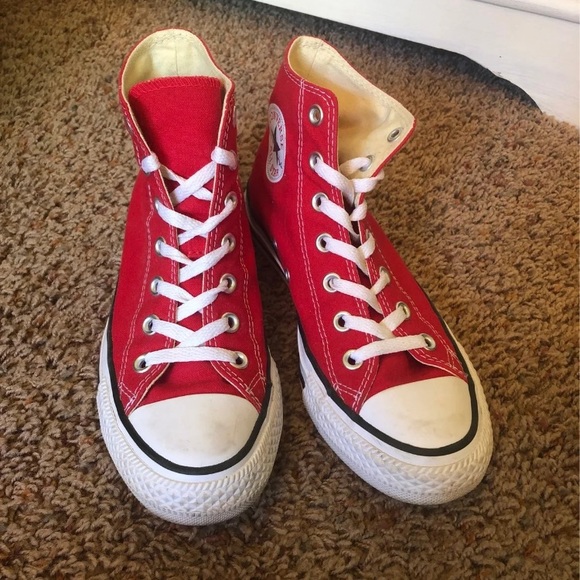 Converse Red High Tops - Picture 1 of 4